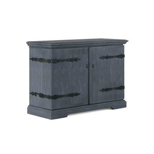 A.R.T. Furniture Alcove Bar Cabinet In Slate Finish - Elegant Acacia & Maple Design With Wine Rack & Storage Solutions Blue Acacia Solids,Maple Veneers,Metal 321253-2821