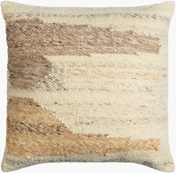 Surya Deccan Traps Accent Pillow - Luxurious 18"L X 18"W Cotton-wool Blend For Elegant Home Decor Upgrade Ivory Wool,Cotton,Cotton Dtp001-1818
