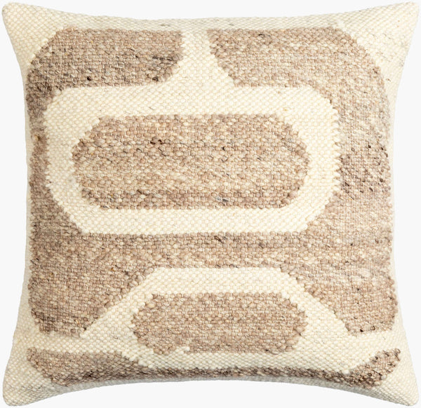 Surya Deccan Traps Accent Pillow - Luxurious 18"L X 18"W Cotton-wool Blend For Elegant Home Decor Upgrade Beige Wool,Cotton,Cotton Dtp003-2020p