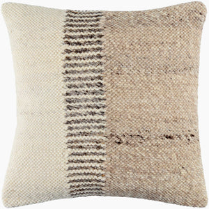 Surya Deccan Traps Accent Pillow - Luxurious 18"L X 18"W Cotton-wool Blend For Elegant Home Decor Upgrade Beige Wool,Cotton,Cotton Dtp005-1818p
