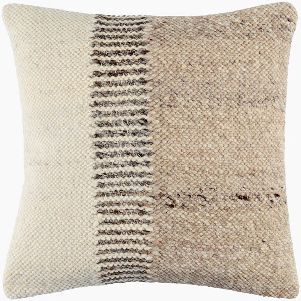 Surya Deccan Traps Accent Pillow - Luxurious 18"L X 18"W Cotton-wool Blend For Elegant Home Decor Upgrade Beige Wool,Cotton,Cotton Dtp005-1818p
