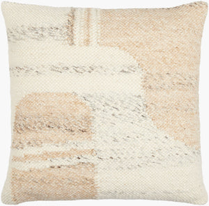 Surya Deccan Traps Accent Pillow - Luxurious 18"L X 18"W Cotton-wool Blend For Elegant Home Decor Upgrade Tan Wool,Cotton,Cotton Dtp008-2222p