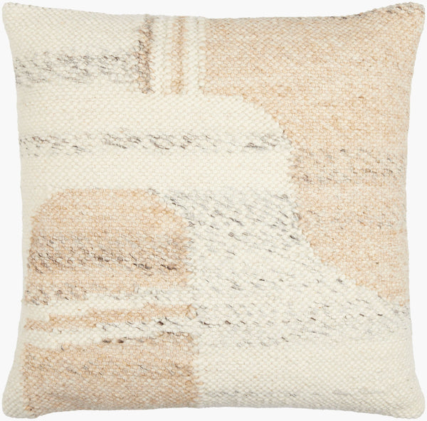 Surya Deccan Traps Accent Pillow - Luxurious 18"L X 18"W Cotton-wool Blend For Elegant Home Decor Upgrade Tan Wool,Cotton,Cotton Dtp008-2222p