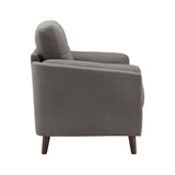 Homelegance By Top-Line Tawnie 61" Wide Microfiber Arm Loveseat Grey Microfiber