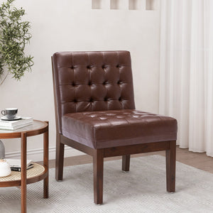 English Elm Accent Chair Waffle Tufted Upholstery Rubberwood Legs Contemporary Living Room Seat 70753.00