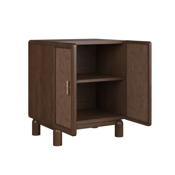 A.R.T. Furniture Verge Door Nightstand: Handcrafted Walnut Elegance with Woven Panels and Antique Brass Accents 337142-1960