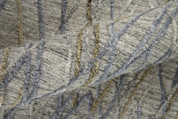 Feizy Rugs Elias Handwoven Abstract Diamond Area Rug In Luxurious Viscose And Wool For Elegant Home Decor Gray,Blue Viscose,Wool Els6589fslv000f00