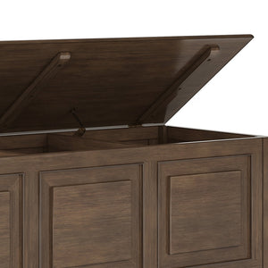 English Elm Connaught Storage Bench Trunk - Handcrafted Rustic Brown, Timeless Design & Ample Storage Solution B136P158537