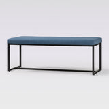 48" Upholstered Bench with Metal Base Denim B48UPNTBDN Walker Edison