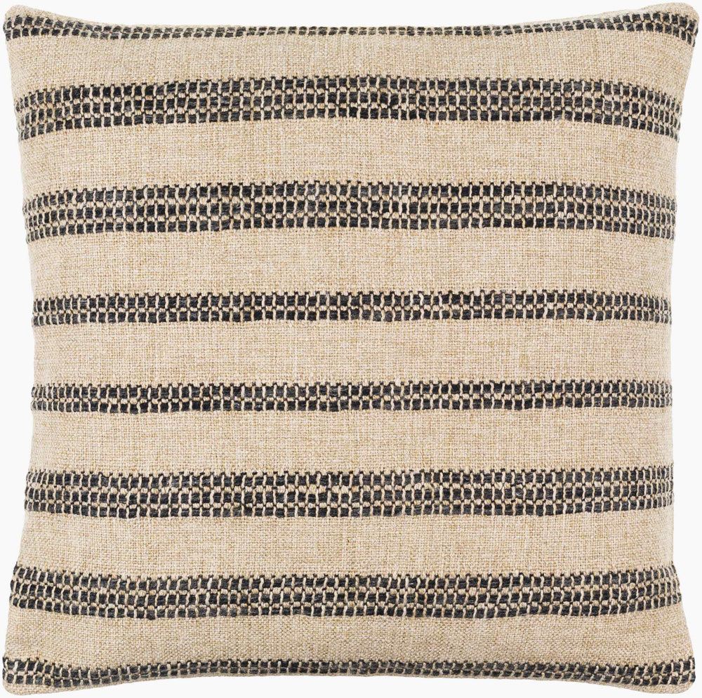 Surya Ditto 18"X18" Cozy Accent Pillow - Plush Cotton-polyester Blend For Cottage-style Decor & Comfort Beige Polyester,Cotton,Polyester,Cotton Dtt001-1818d