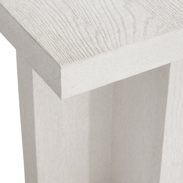 Bernhardt Bernhardt Sandblasted White Blythe Side Table — Modern Rustic Square Top With Cross-Shaped Base, 24" 485111