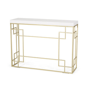 English Elm Christopher Knight Home® - CONSOLE Gold Geometric Console Table with MDF Top and Metal Open Frame — Modern Glam Accent for Hallway 71551.00