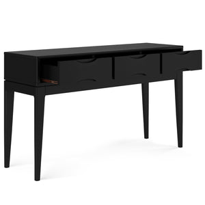 English Elm Harper Console Sofa Table - Mid-Century Modern Design, Black Finish, Stylish Storage Solution For Home B136P158707