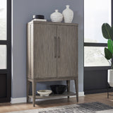 Scott Living Home Griffith Bar Cabinet Gray with Light Wood Finish P367DJ500 Pulaski Furniture