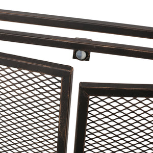 English Elm Christopher Knight Home® - FIREPLACE Samantha Iron Screen with Matte Finish, Handcrafted Mesh Guard, Dual Doors & Sleek Frame Black+Gold 67721.00BBGLD