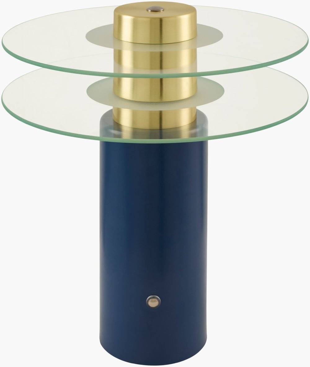 Livabliss Dualis Cordless Art Deco Hand-painted Glass Accent Lamp Portable Felt Base Decor DUA-001