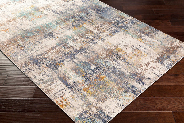 Livabliss Dublin Geometric Machine Woven Polypropylene Accent Rug for Entryways and Small Spaces White, Light Bl 5'3" x 7'3" DUB2300-5710