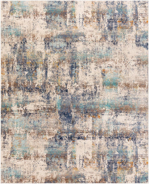 Livabliss Dublin Geometric Machine Woven Polypropylene Accent Rug for Entryways and Small Spaces White, Light Bl 5'3" x 7'3" DUB2300-5710