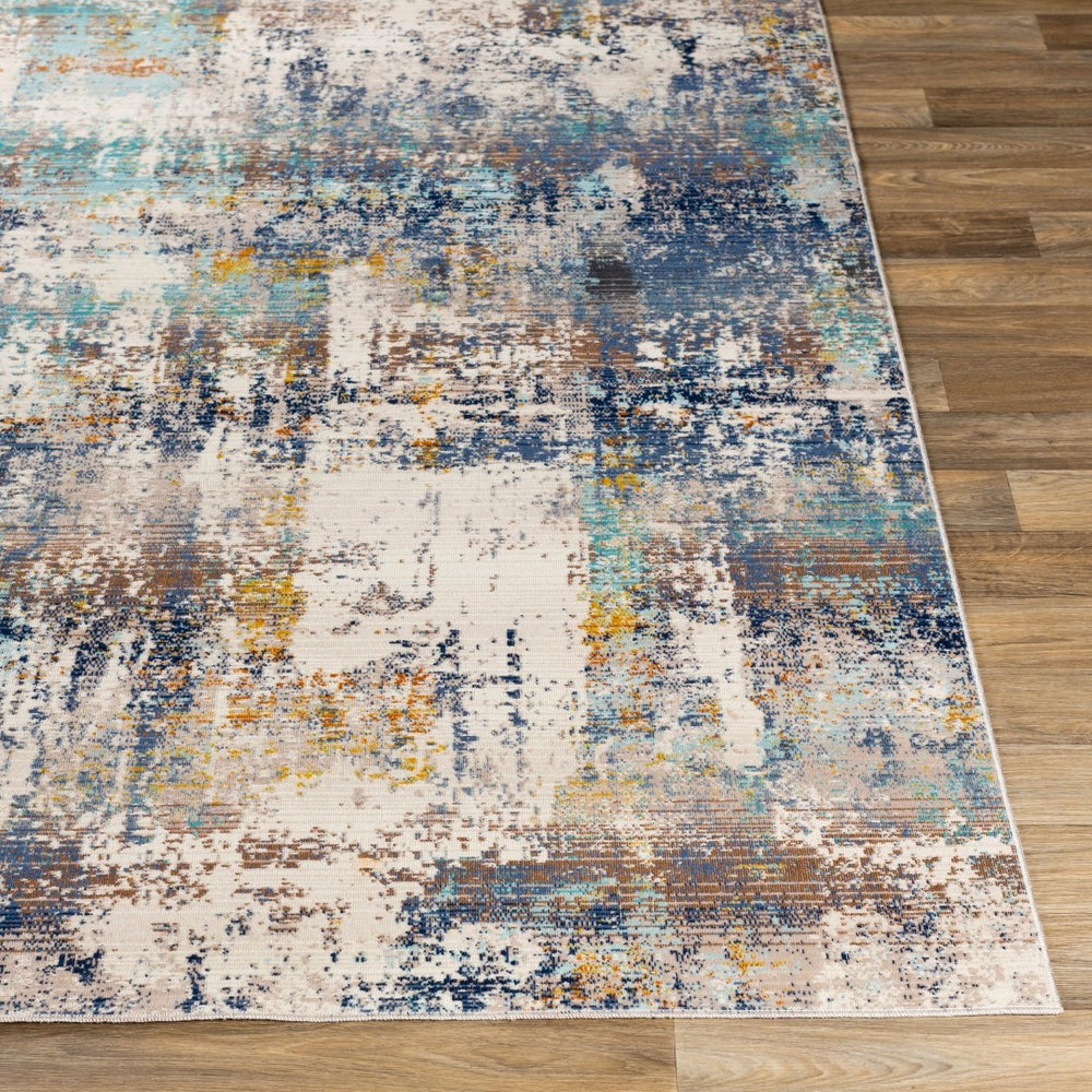 Livabliss Dublin Geometric Machine Woven Polypropylene Accent Rug for Entryways and Small Spaces White, Light Bl 5'3" x 7'3" DUB2300-5710