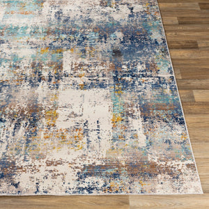 Livabliss Dublin Geometric Machine Woven Polypropylene Accent Rug for Entryways and Small Spaces White, Light Bl 5'3" x 7'3" DUB2300-5710