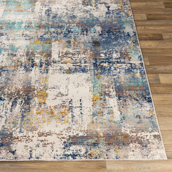 Livabliss Dublin Geometric Machine Woven Polypropylene Accent Rug for Entryways and Small Spaces White, Light Bl 5'3" x 7'3" DUB2300-5710
