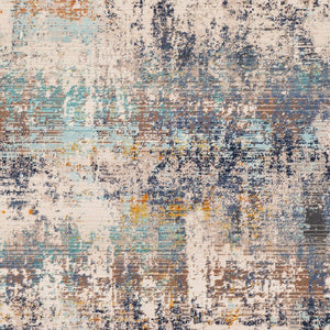 Livabliss Dublin Geometric Machine Woven Polypropylene Accent Rug for Entryways and Small Spaces White, Light Bl 5'3" x 7'3" DUB2300-5710