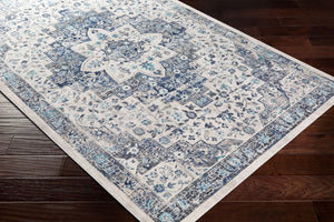 Livabliss Dublin Traditional Polypropylene Area Rug Turkish Woven Low Pile Entryway Accent Light Blue, Nav 2' x 3'2" DUB2302-232