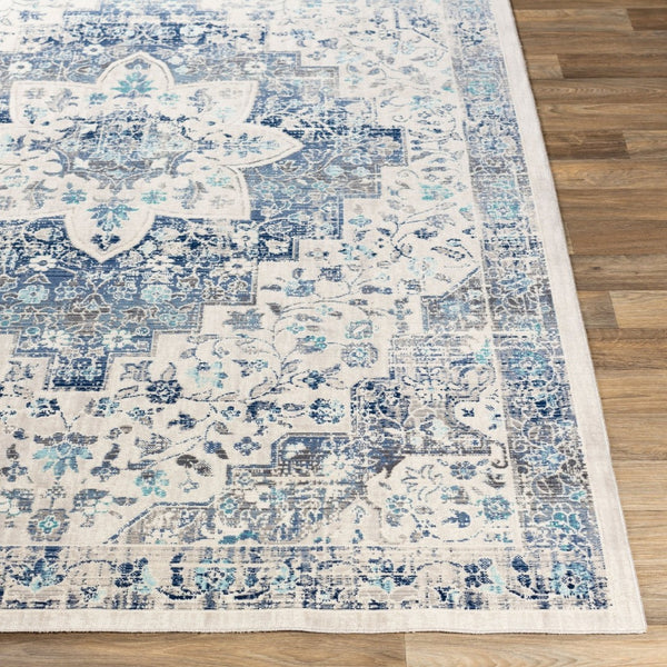 Livabliss Dublin Traditional Polypropylene Area Rug Turkish Woven Low Pile Entryway Accent Light Blue, Nav 2' x 3'2" DUB2302-232