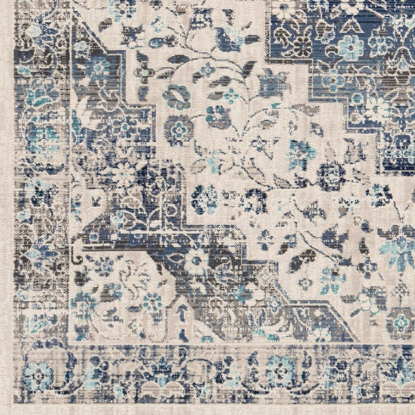 Livabliss Dublin Traditional Polypropylene Area Rug Turkish Woven Low Pile Entryway Accent Light Blue, Nav 2' x 3'2" DUB2302-232