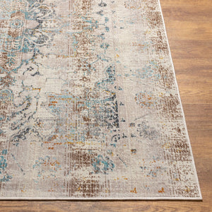 Livabliss Dublin Traditional Machine Woven Polypropylene Rug for Entryways and High Traffic Areas Taupe, Aqua 3'11" x 5'7" DUB2307-31157