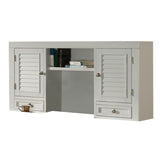 Boca U Shape Desk with Hutch and File Cottage White BOC-7PC-UDESK-FILE-HTCH Parker House