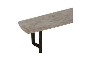 Porter Designs Porter Nest Solid Mango Wood Dining Bench With Contemporary White Finish And Stylish Black Legs White Wood 07-162-13-0179t-kit