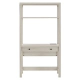 Homelegance By Top-Line Mackinley 38 in. Wall Bookshelf with Desk and USB Charger White MDF