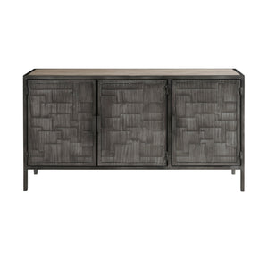 3-Door Metal Sideboard Gray with Metal P301750 Pulaski Furniture