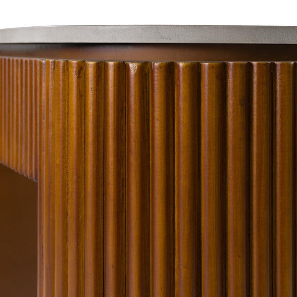 VIG Furniture Duncan Faux Concrete And Walnut Console Table — Compact 47.2" Hallway Console, No Assembly, Modern Transitional Style VGMC-GF-1A024
