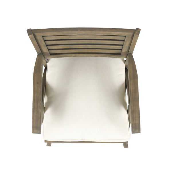 English Elm Helen Outdoor Acacia Hardwood Dining Chairs Curved Slat Back Patio Set of Two 54555.00GRY