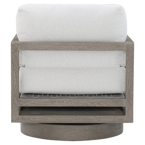 Bernhardt Bernhardt Teak Outdoor Swivel Chair With Performance Fabric Cushions, Weather-Ready 360° Comfort - Made to Order O1202SB
