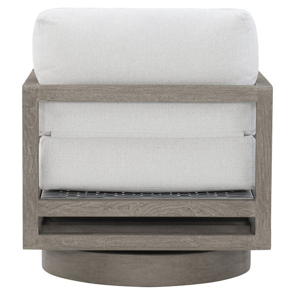 Bernhardt Bernhardt Teak Outdoor Swivel Chair With Performance Fabric Cushions, Weather-Ready 360° Comfort - Made to Order O1202SB