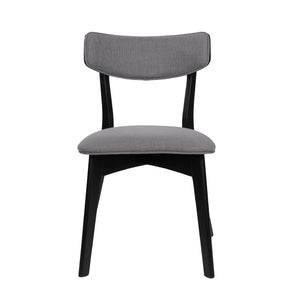 English Elm Christopher Knight Home® - DINING Mid-Century Upholstered Dining Chairs Set of 2 with Rubberwood Splayed Legs and Curved Silhouette DARK GREY 61760.00OAKBLK