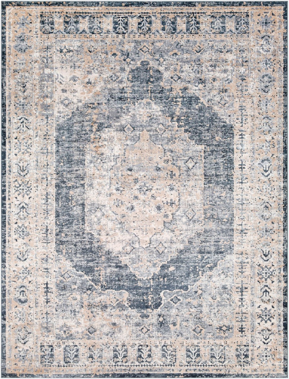 Livabliss Durham Traditional Machine Woven Polypropylene Accent Rug for Entryways and Bedside Tan, Gray 6'8" x 9'6" DUR1015-6796