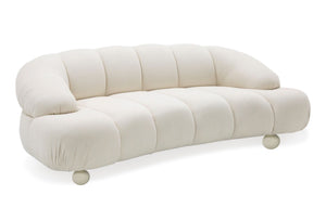 VIG Furniture Divani Casa Duran - Contemporary White Fabric Loveseat Sofa VGOD-ZW-23002A-LOVE-WHT