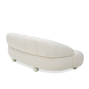 VIG Furniture Duran White Fabric Loveseat Sofa With Rounded Cushions, Birch Legs & Durable Polyester Upholstery VGOD-ZW-23002A-LOVE-WHT