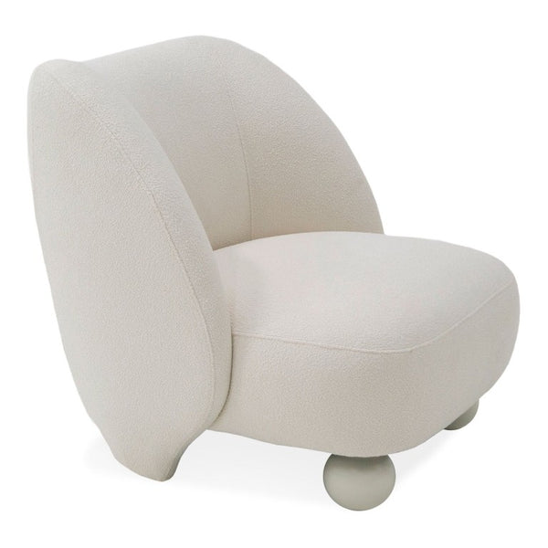 VIG Furniture Duran Modern White Fabric Accent Chair With Rounded Wood Legs, Plush Sloped Back & Cozy Seat VGOD-ZW-23056-WHT