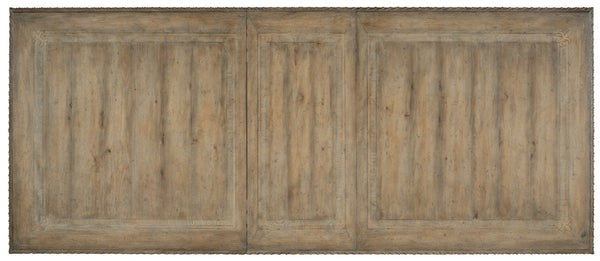 Hooker Furniture Castella Grand Rectangle Dining Table With Antique Slate Finish, Carved Trestle Base & 2 Leaves 5878-75207-80