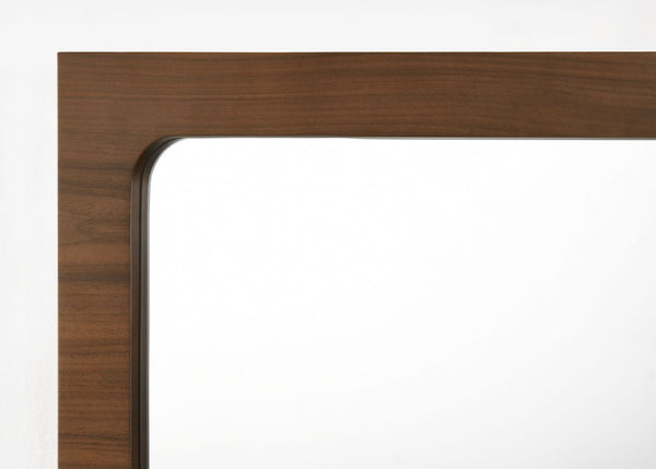 VIG Furniture Dustin Walnut Mirror For Dresser — 47.4" Rectangular Modern Frame, Warm Walnut Finish, Minimalist Elegance VGMABR-99-MIR