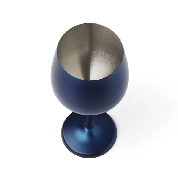 Lenox Cambridge 18 Oz Navy Stainless Steel White Wine Glasses, Set of 4 Blue, BLUE METAL EW003CBBLUDS