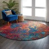 Nourison Celestial CES08 Machine Made Power-loomed Borderless Design Indoor Only Modern  Rug Atlantic, Blue and Red 100% Polypropylene 99446460554