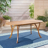 Christopher Knight Home® - Noble House - Hermosa Outdoor 70" Oval Acacia Wood Dining Table, Teak