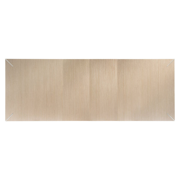 Bernhardt Bernhardt Modulum Dining Table With Sahara Veneer Top, Polished Stainless Angled Legs, Extensible 315222