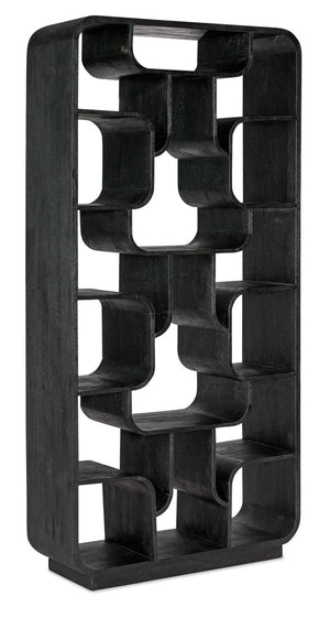 Hooker Furniture Commerce Sloane Etagere — Tall 16-Shelf Mango Wood Display With Curved Edges, Black Natural Finish, Stylish Room Anchor 7228-50761-99